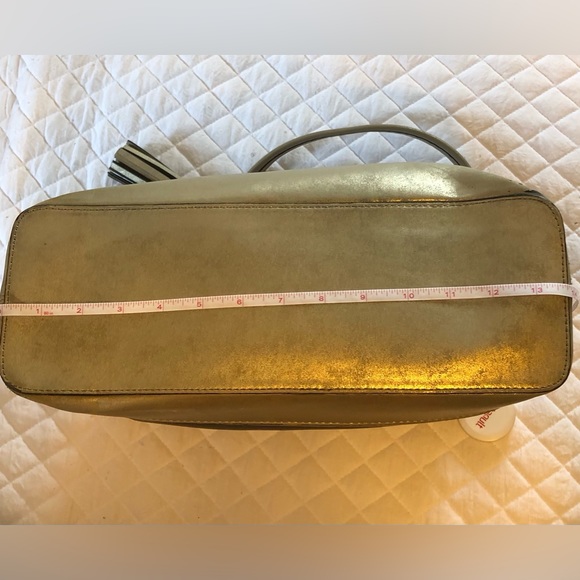 Kate Landry Pewter with gold detail shoulder purse/tote - Picture 5 of 9